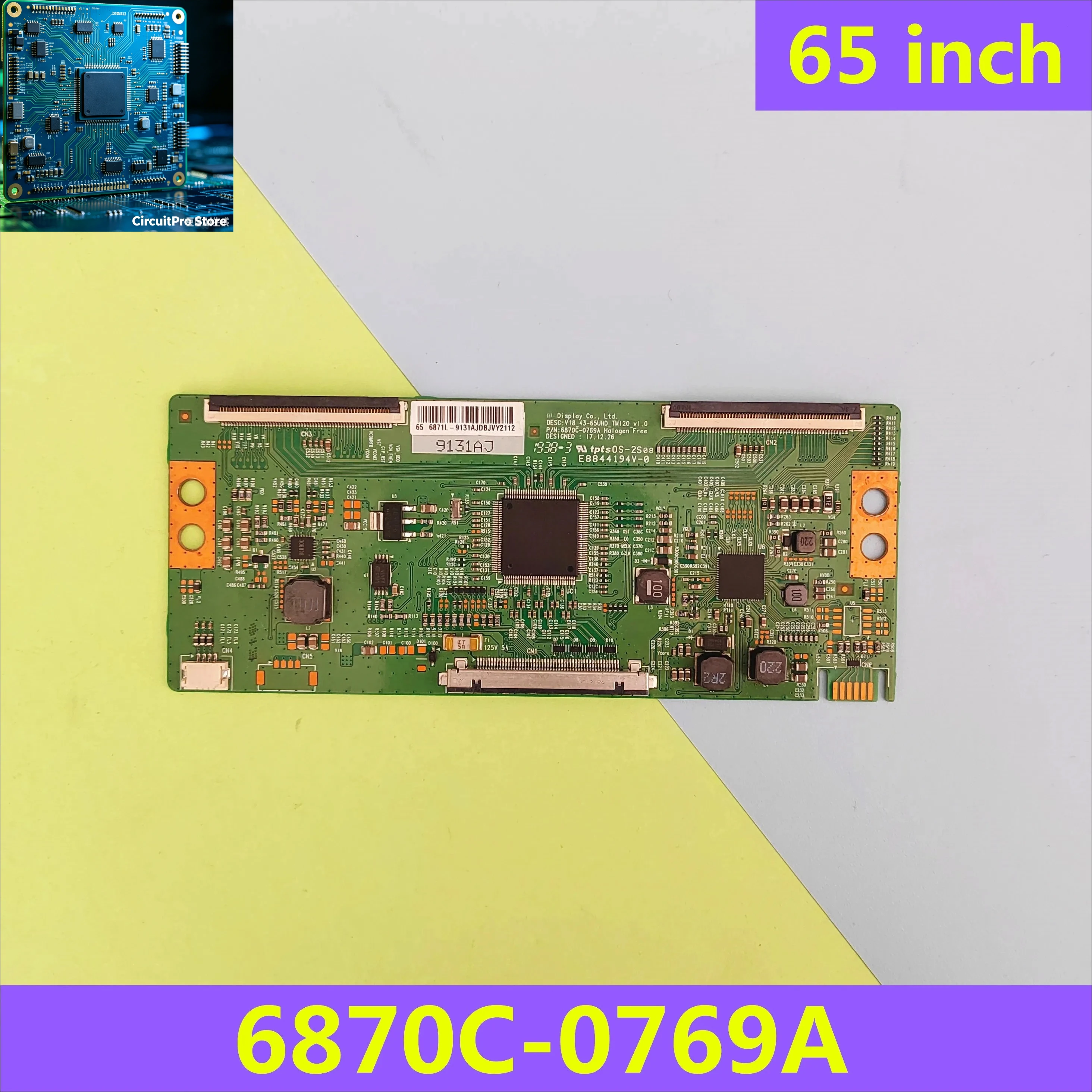 6870C-0769A 6871L-9131A 6871L-5655B 9131A 5655B V18-43-65UHD-TM120-V1.0 T-con Board for 65'' 65 inch TV Logic Board