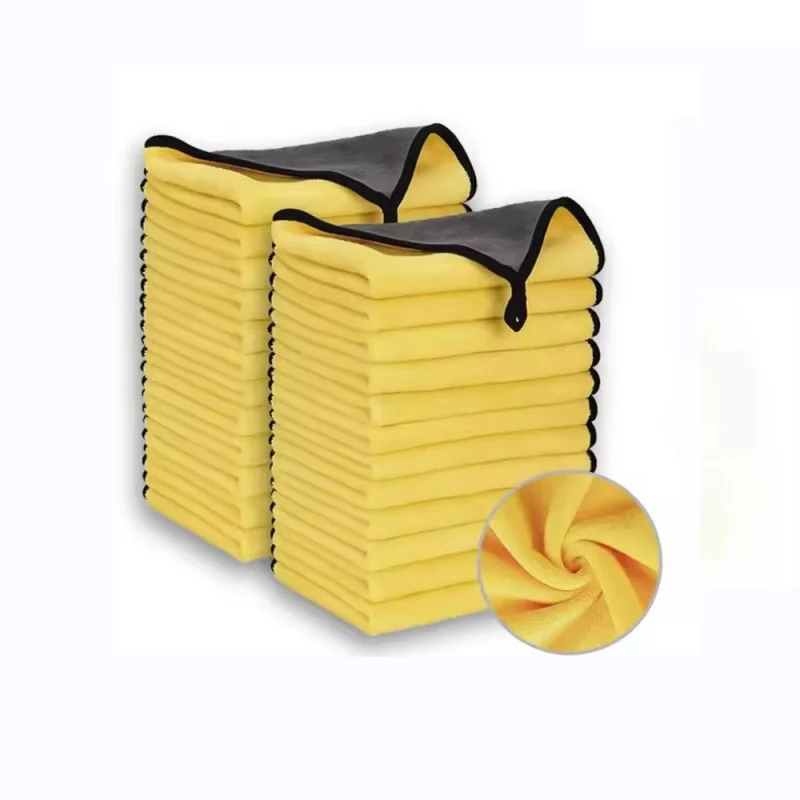 1/3Pcs Microfiber Car Washing Towel Double-Sided Coral Velvet Clean Towels High Water Absorption Car Wash Drying Cloth