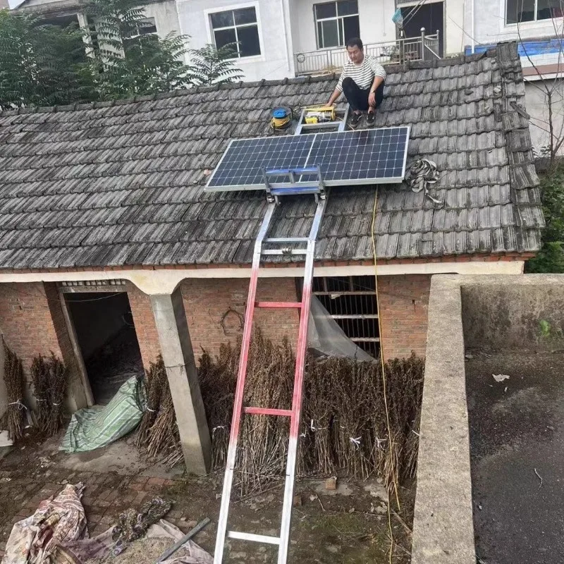 New sloping roof glazed tile cloud ladder lift photovoltaic panel doors and windows automatic turning ladder