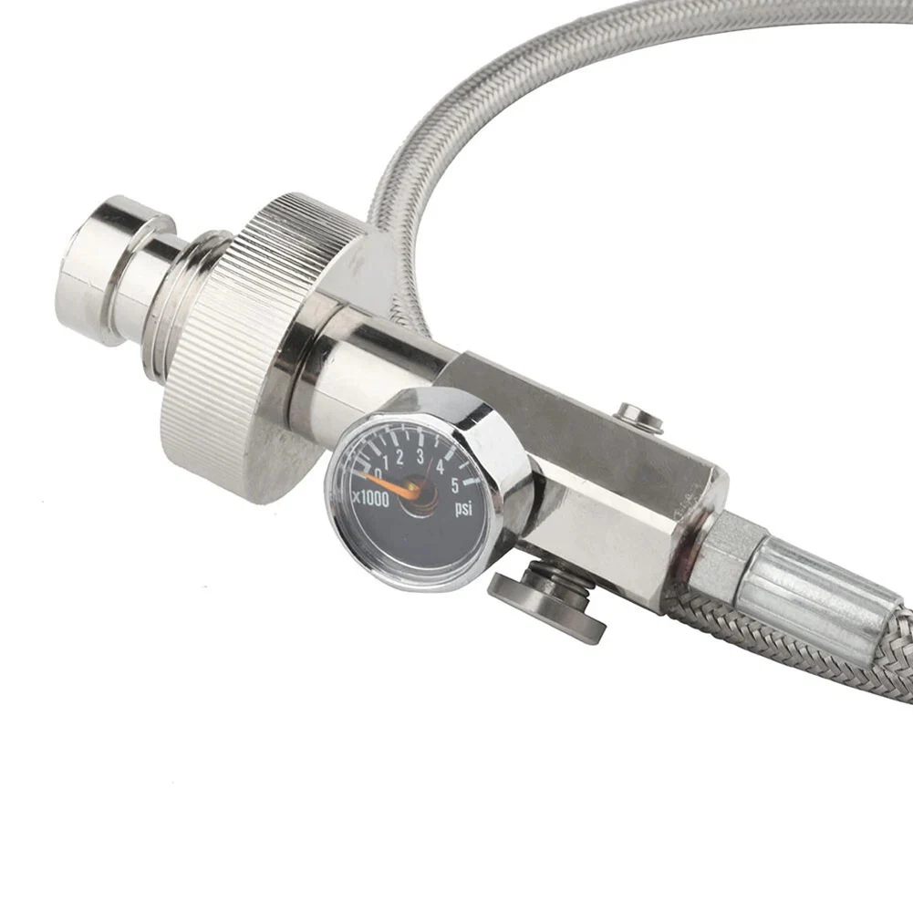 

4500Psi High Pressure Valve Adapter with G58 Thread Pressure Gauge and 36 Inch Hose for Scuba Cylinder Inflation