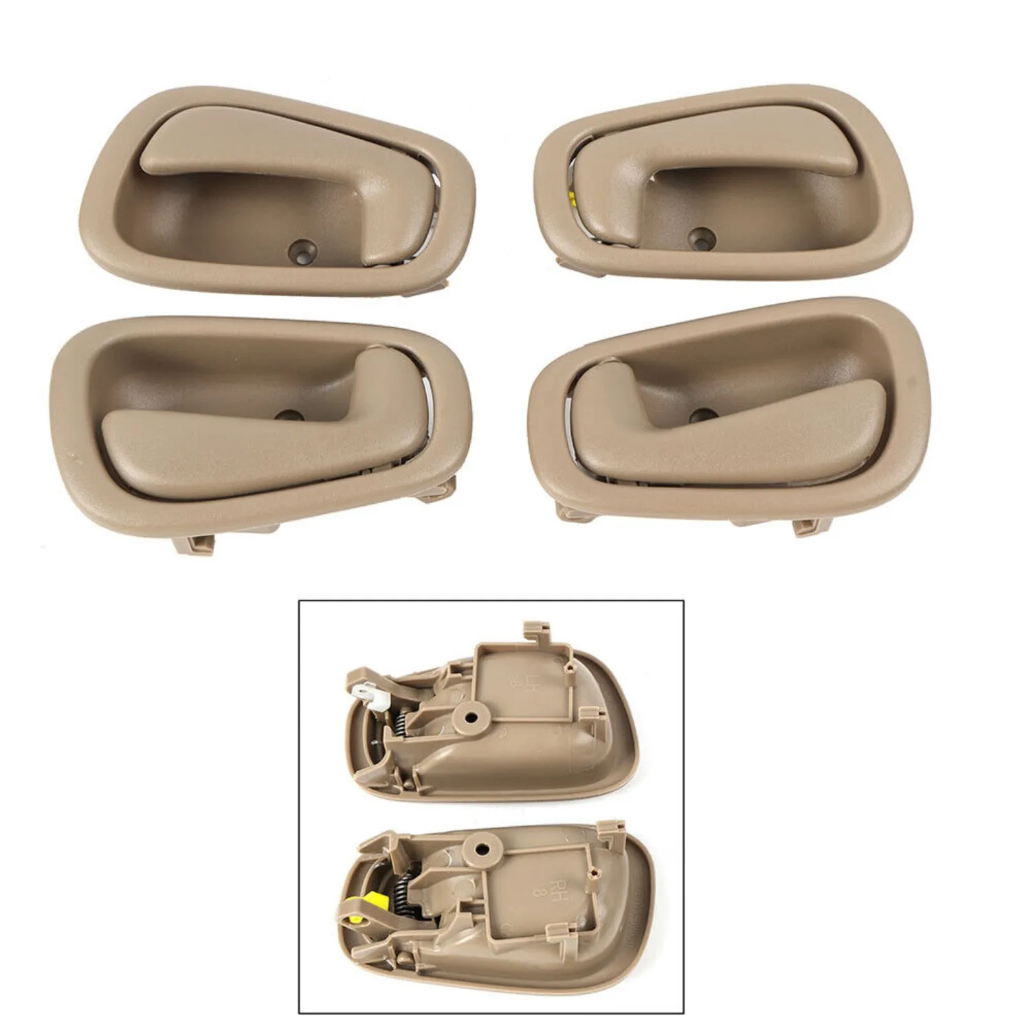 

(4) Beige Inside Inner Interior Door Handle For Toyota Corolla Prizm 1998-2002