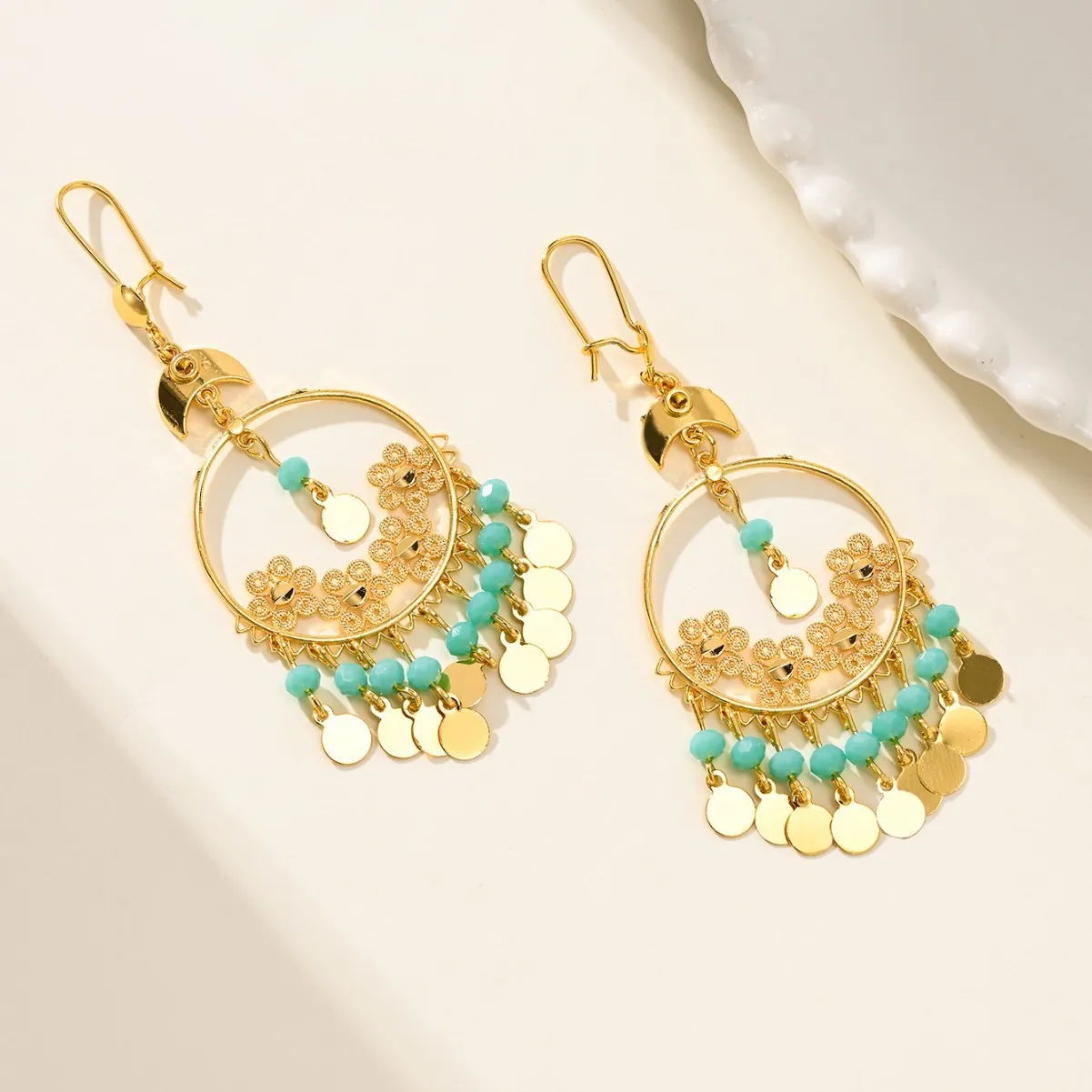 New African Dubai Fashion Customized 24K Gold Plated Earrings Exquisite Engagement Party Jewelry for Lovers