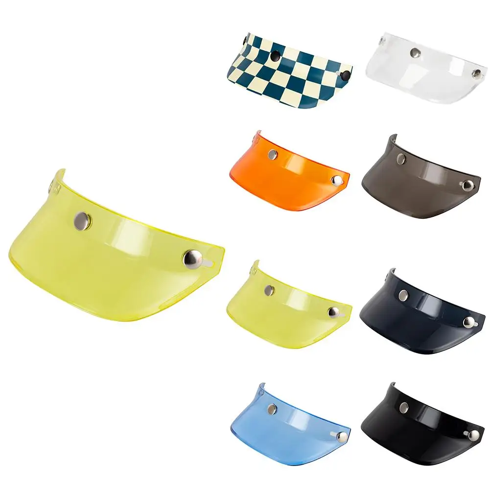 Motorcycle Helmet Sun Shade Protector 3 Snap-Button Retro Open Face Flip Up Down Shield Visor Modified Parts