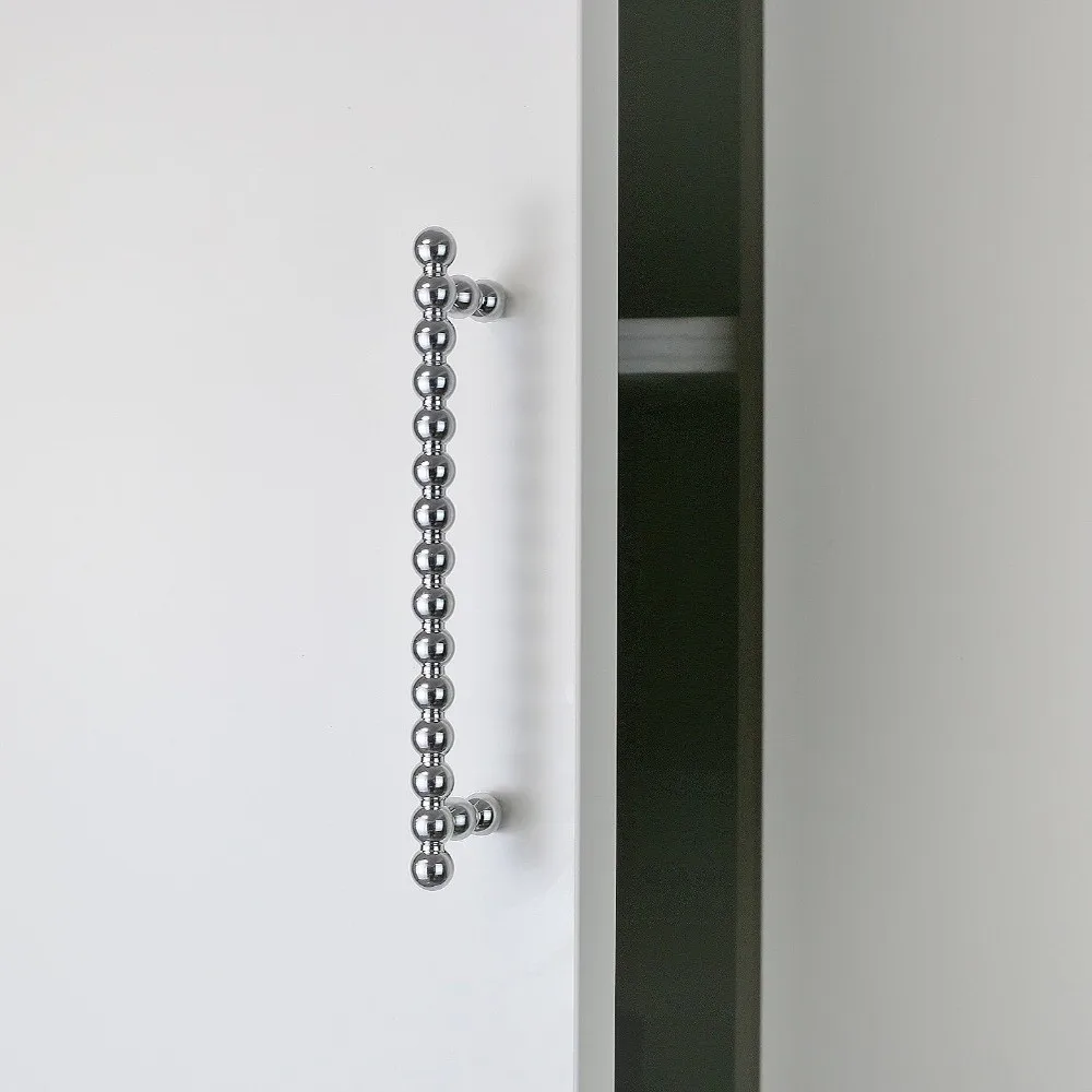 Luxury Small Round Ball Pull Handle Zinc Alloy Silver Bead Furniture Knobs Long Pull Handles For Drawer Wardrobe Door Cabinet