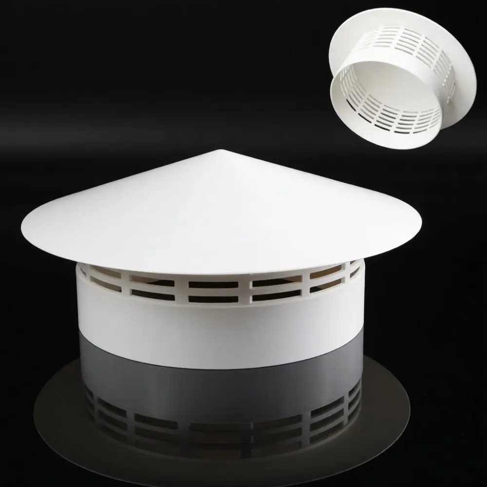Durable PVC Rainproof Vent Hood For Exterior Wall Exhaust Pipe Ventilation System Airflow Protection DIY Installation Cap