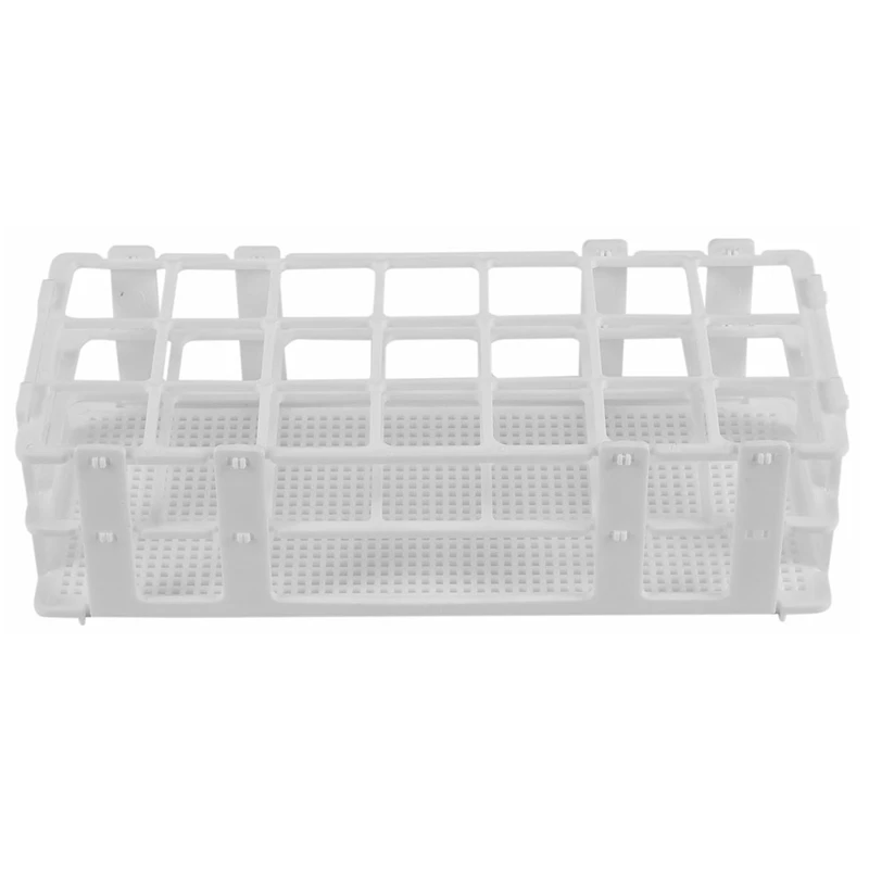 3 Packs Plastic Test Tube Rack, 21 Holes Lab Test Tube Rack Holder For 30Mm Test Tubes, White, Detachable (21 Holes)