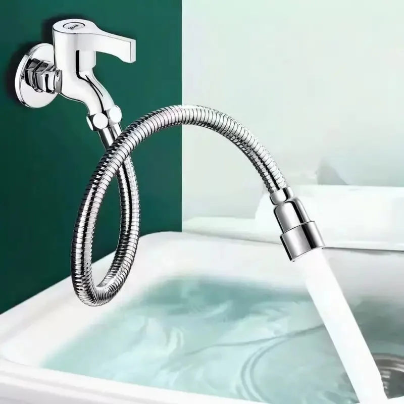 360° Universal Stainless Steel Faucet Extender Bendable Anti Splash Tap Aerator Sink Extension Hose Kitchen Accessory