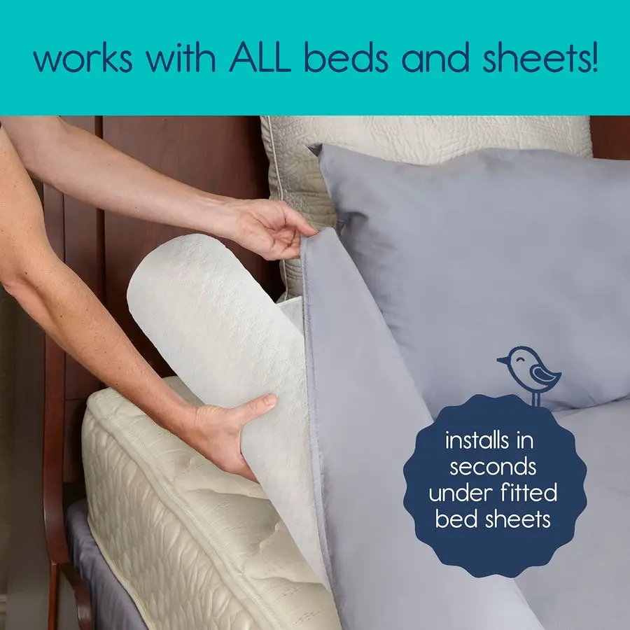 عبوتان من سرير قابل للنفخ للأطفال الصغار، مصد سرير قابل للنفخ للملك، كوين، كامل، مع غطاء غير قابل للانزلاق قابل للغسل في الغسالة