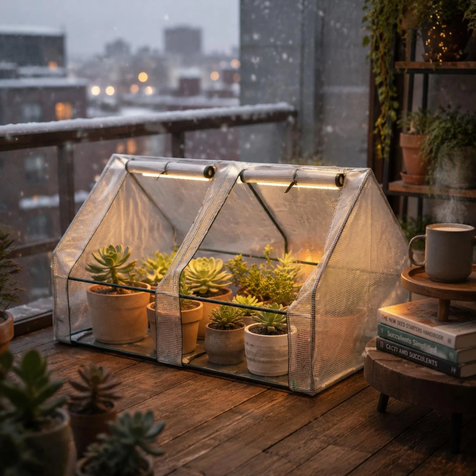 Mini Greenhouse Cylindrical Steel Frame Mesh Greenhouse Garden Enclosure Roll-up Top Plant Mesh Cover Front Openings