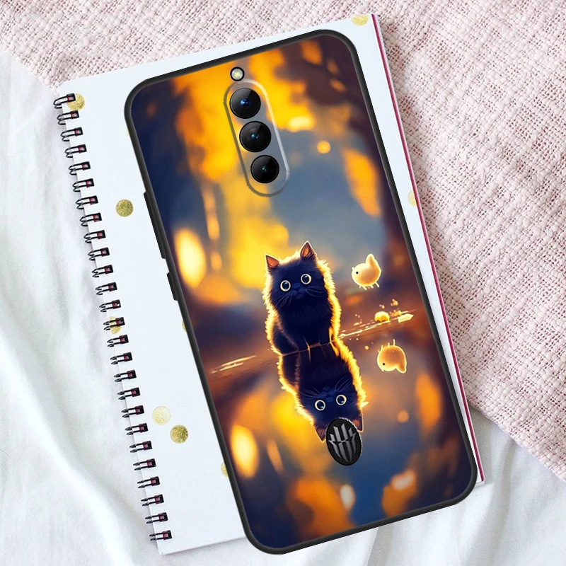 النوبة الأحمر ماجيك غطاء الهاتف ، مضحك لطيف القط الحال ، 8S برو زائد ، 6R ، 5G ، 5s ، 6S ، 7S ، 6 ، 7S