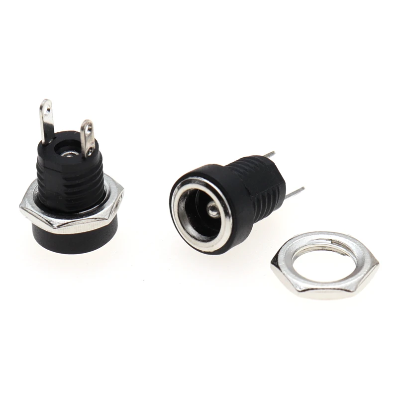 10 buah 5 pasang DC konektor daya Pin 2.1x5.5mm steker betina Jack + colokan jantan Jack soket adaptor DC-022B