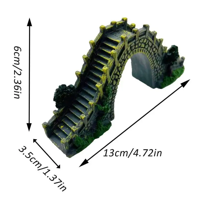 Vintage Fish Tank Decor Bridge Landscape Ornaments Pavilion PVC Artificial Bridge Pet Supplies Home Fish Tank Aquarium Decor