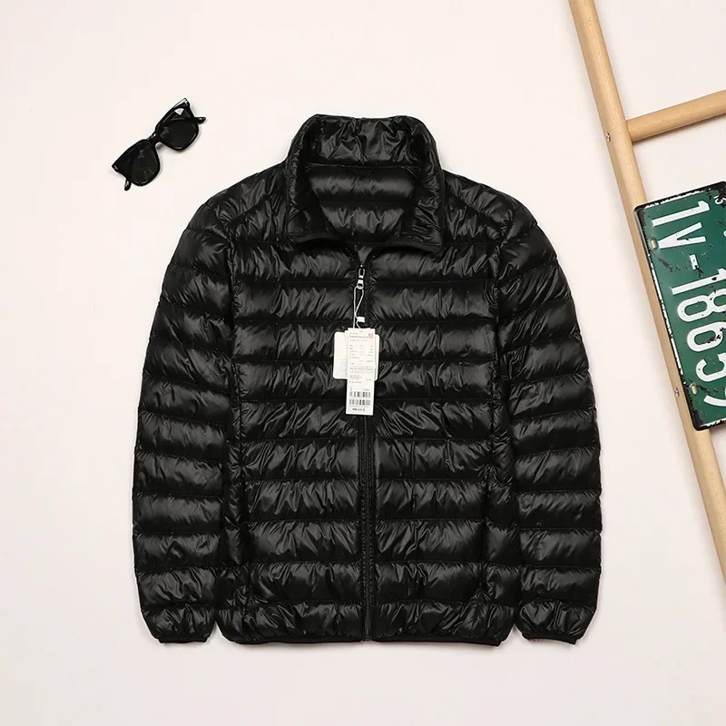 Autumn and Winter New 2025 Men's Lightweight Down Jacket Stand Collar Plus Size Youth Ultra-thin Portable Down Short Coat