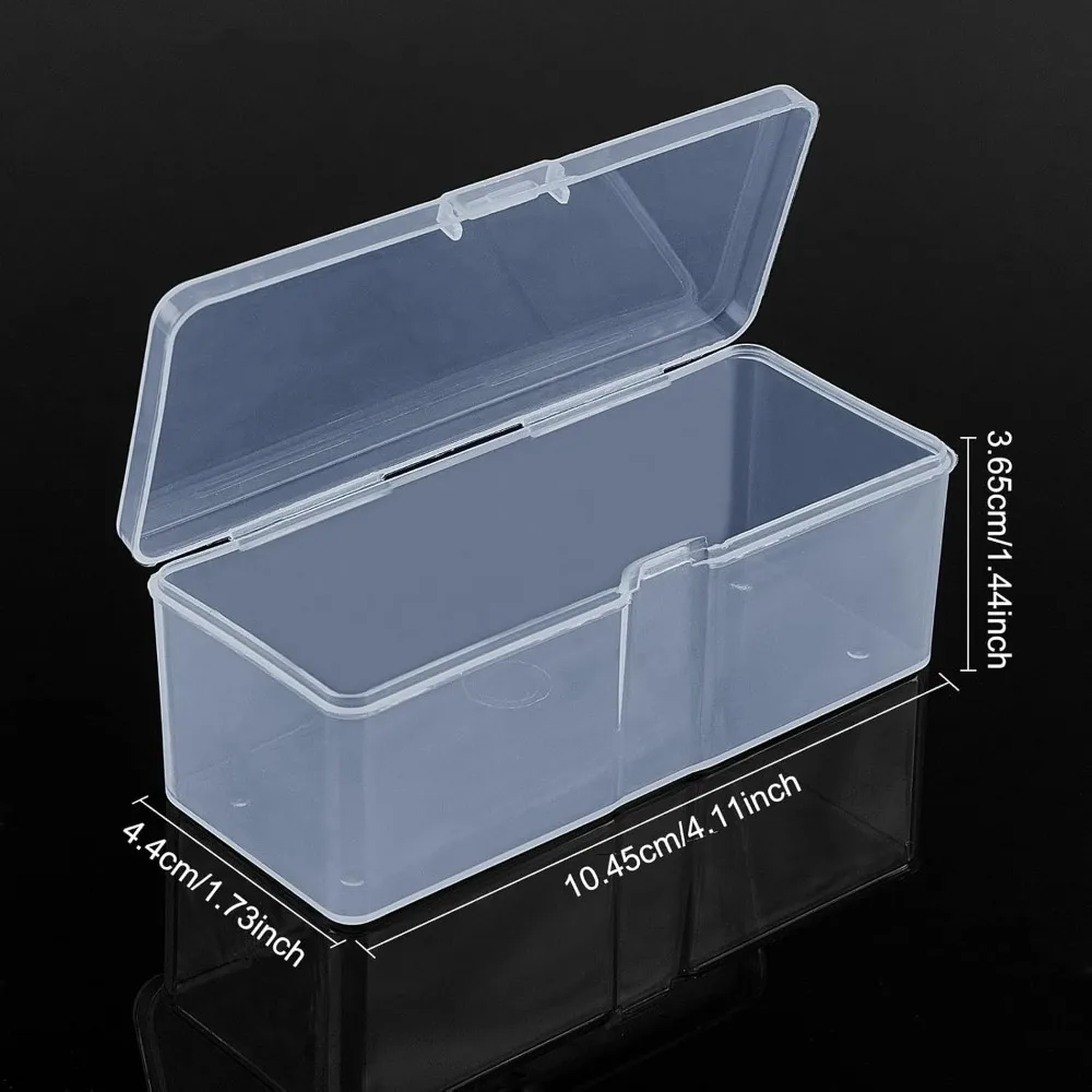 8 Packs Small Clear Plastic Beads Storage Containers Box with Hinged Lid 4x1.7x1.4'' for Storage of Small Items, Crafts, Jewelry