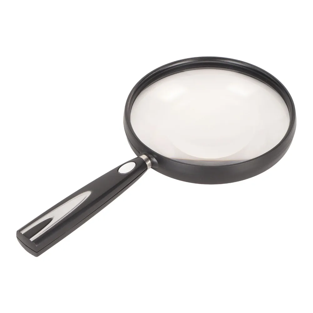 

1.5X Magnification Handheld Magnifying Glass ABS Plastic Non-Slip Handle Reading Magnifier Black Magnifying Glass