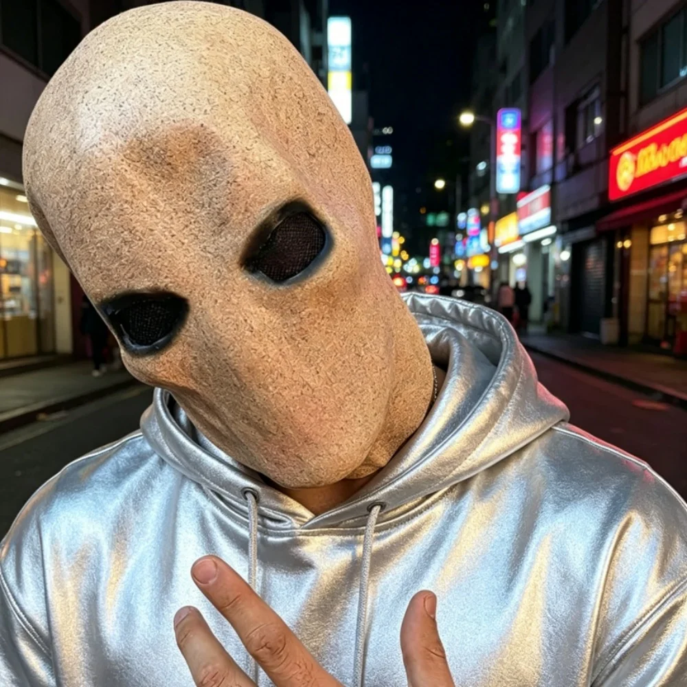 

Horror no face man mask Creepy Devil Full Face Latex Scary Alien Head Cover For men Carnival Cosplay Halloween Costume For Adult
