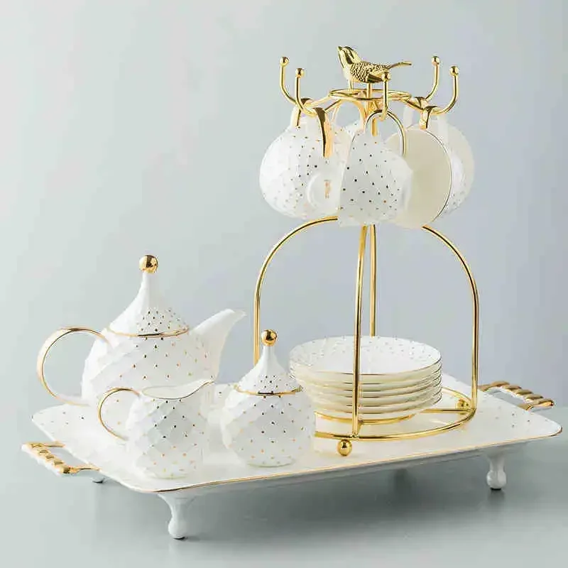 

Ceramic teacup set Classic wedding gift tableware teapot cup set