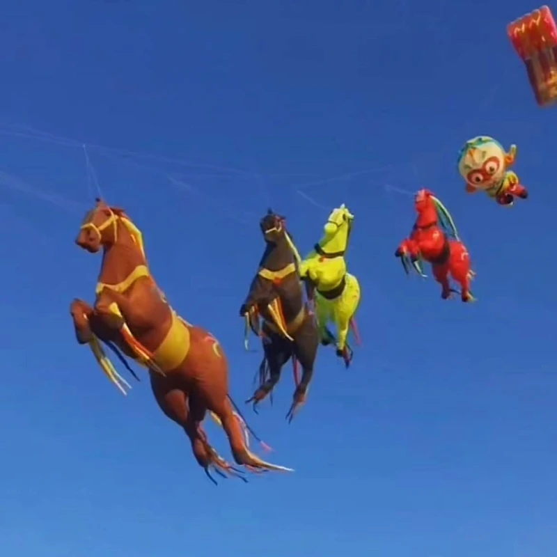 Grandes pipas voando pingente pipas mostrar pipas cavalo brinquedos infláveis energia eólica pipa profissional parapente dragão voador