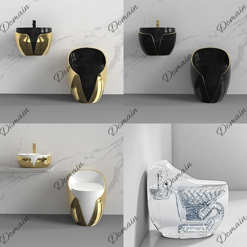 Creative Egg-Shaped Colorful Toilet Large Pipe Water-Saving Seat for Homestay Hotel