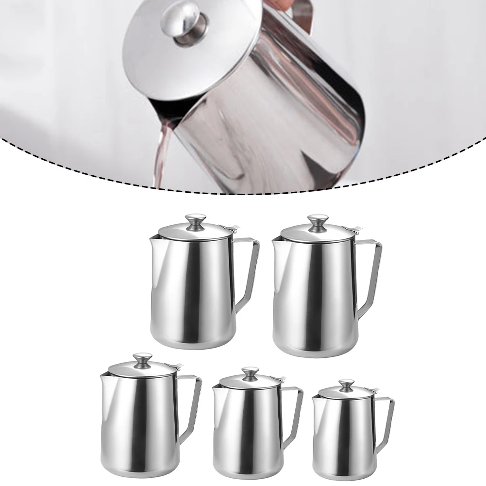 

Coffee Kettle Milk Frothing Pitcher Jug Stainless Steel With Lids Espresso Cup Stainless Steel Water Kettle Coffee Latte Mug