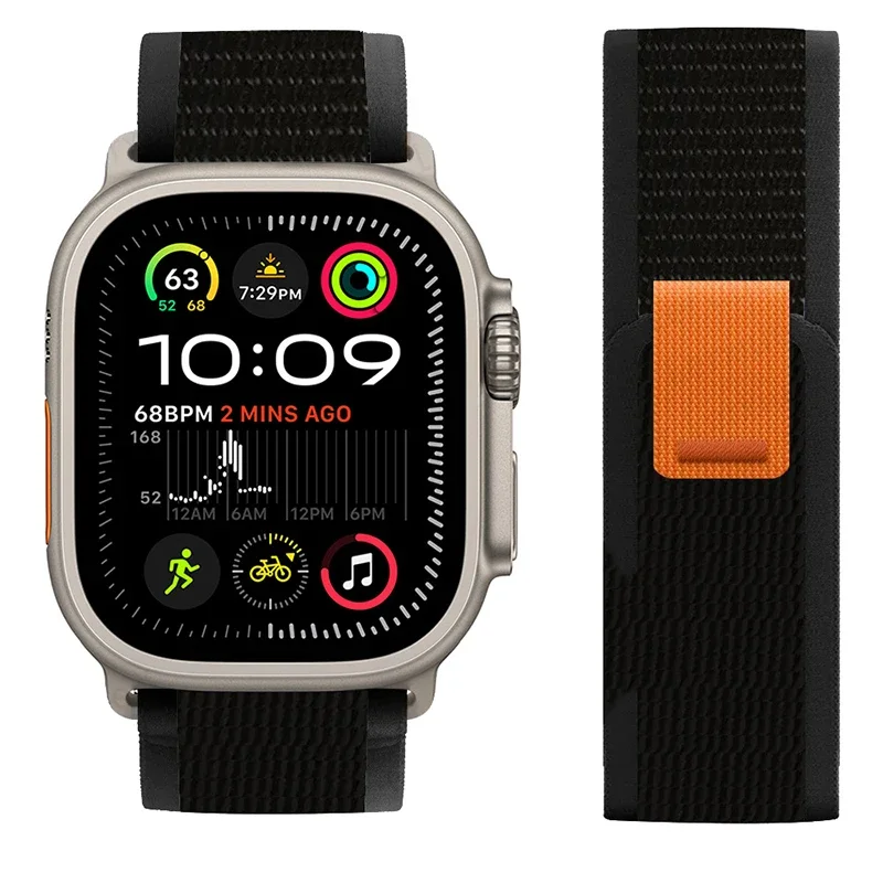 Trail Loop für Apple Watch Ultra 2 Band 49 mm 44 mm 40 mm 45 mm 41 mm 42 mm 38 Correa Armband iWatch Serie 7 6 SE 8 9 10 46 mm Riemen