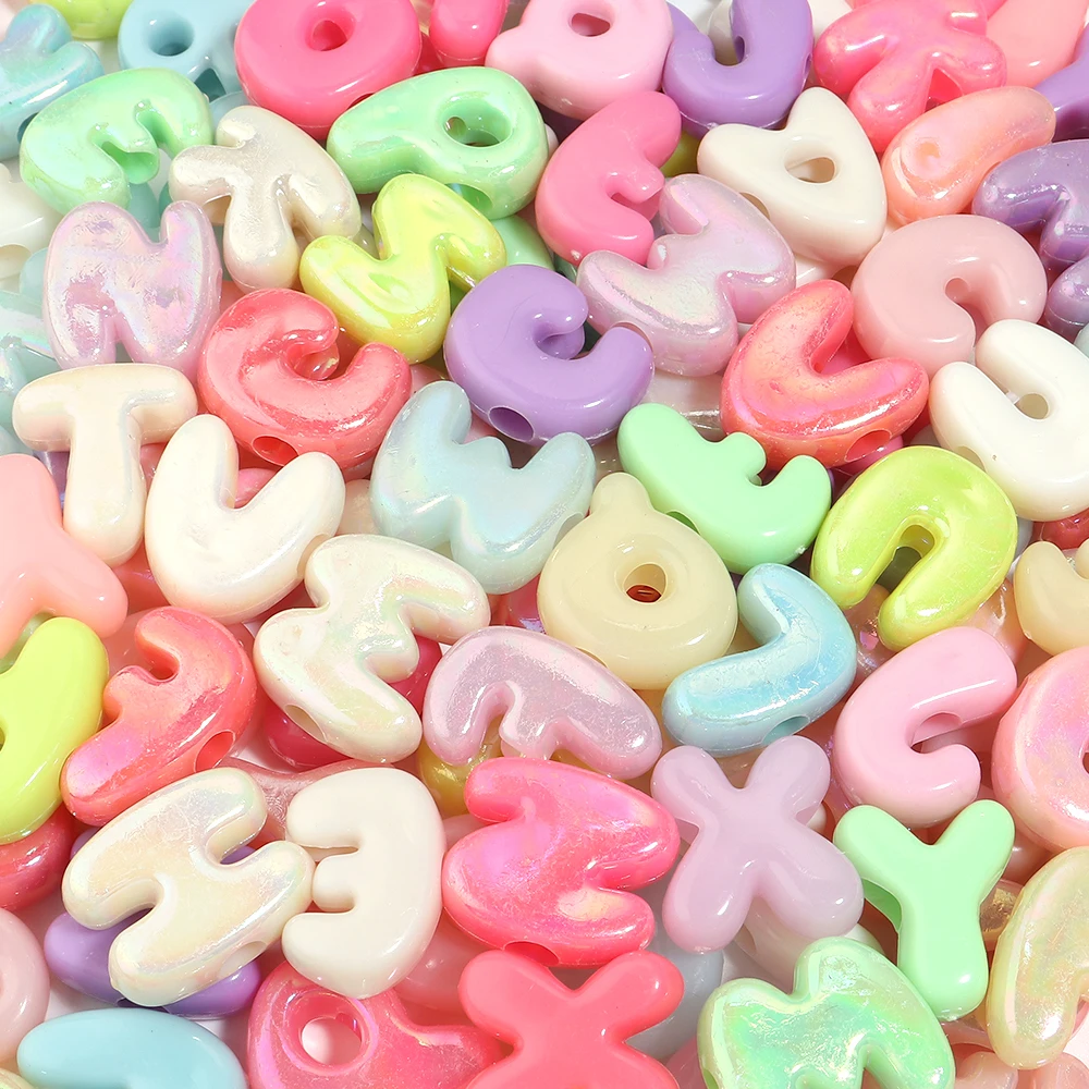 500g/Beutel AB Jelly Color Acryl-Buchstabenperlen mit großem Loch, niedliche englische Alphabetperlen für DIY-Bastelarbeiten, Namensanhänger, Schlüsselanhänger, Schmuckherstellung – Detail 4