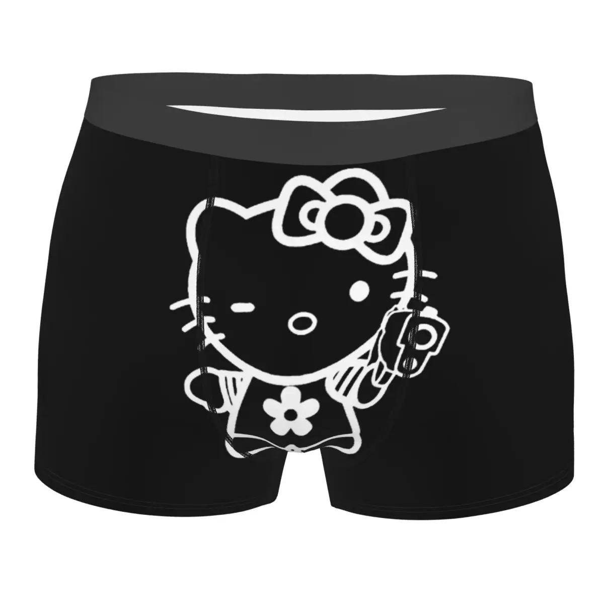 

Мужские готические боксеры Hello Kitty Dark, дышащее нижнее белье, сексуальные трусы