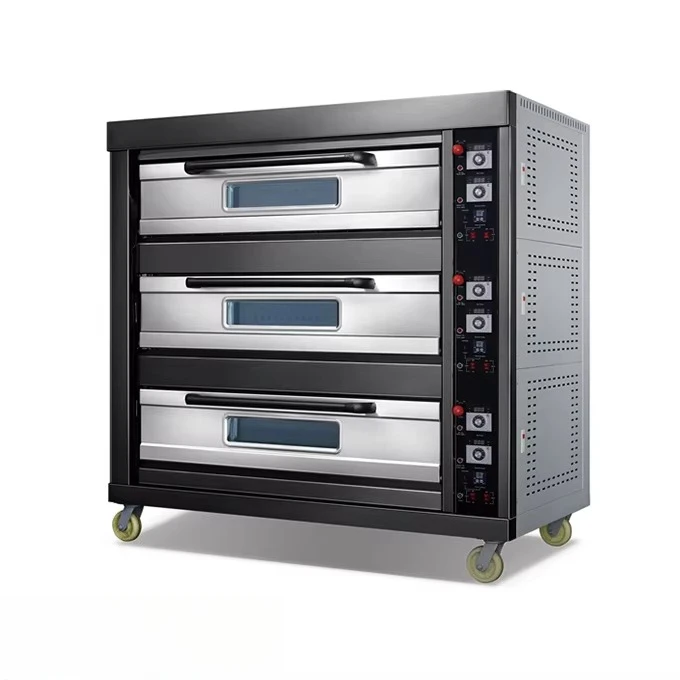 3 Deck 9 12 Trays Digital Control Commercial   Deck Oven Bread Baking Oven Equipment For Professional Bakery