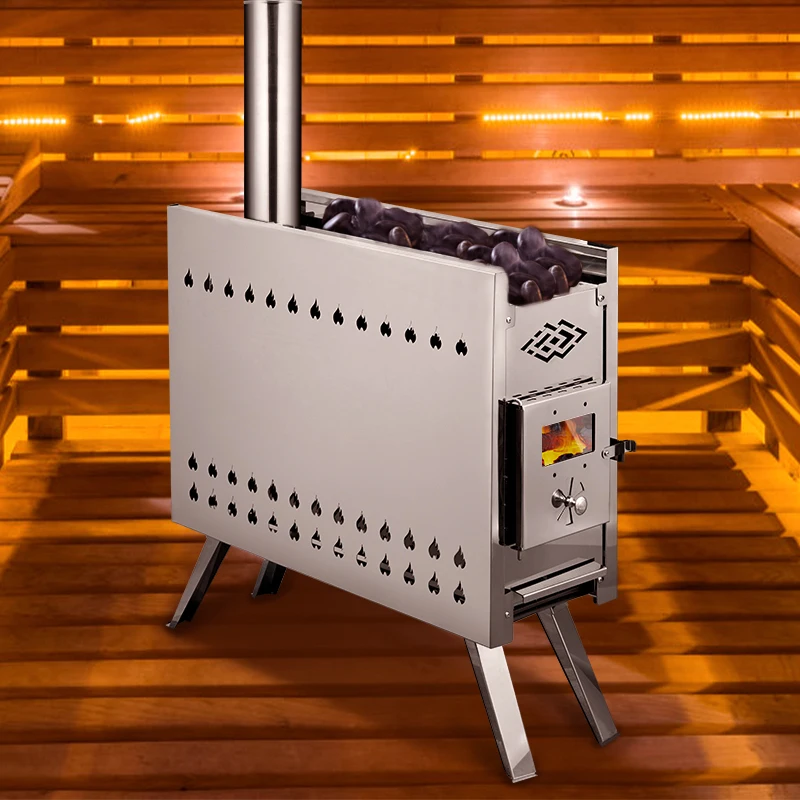 Foldable Wood Burning Rocket Stove for Camping Thermal Tent Heating Portable Sauna Firewood Stove