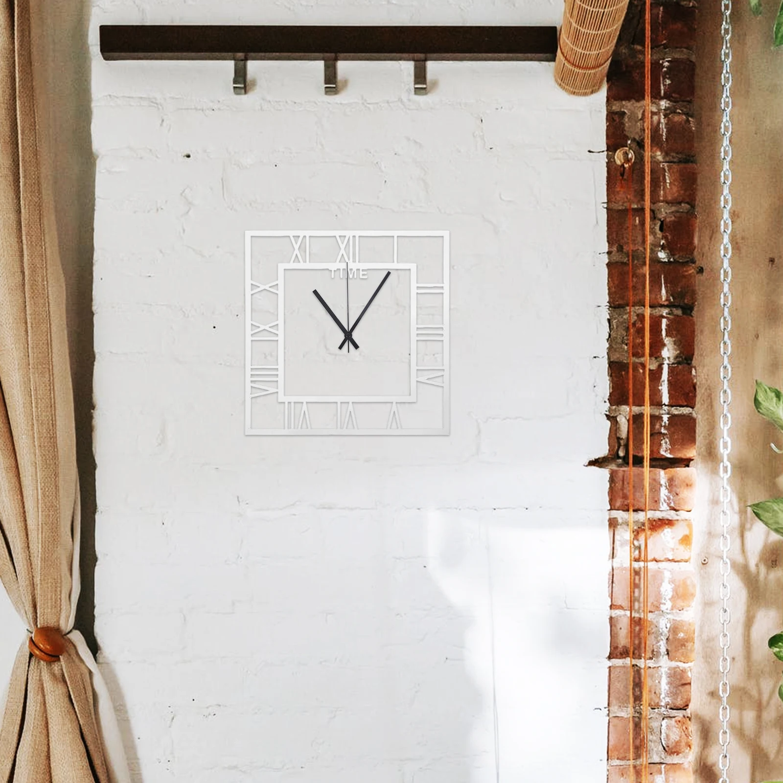 

2Pcs Self Adhesive Square Mirror Clock Stickers Decorative Wall Clock for Bedroom Kitchen Living Room Office Minimalist Design