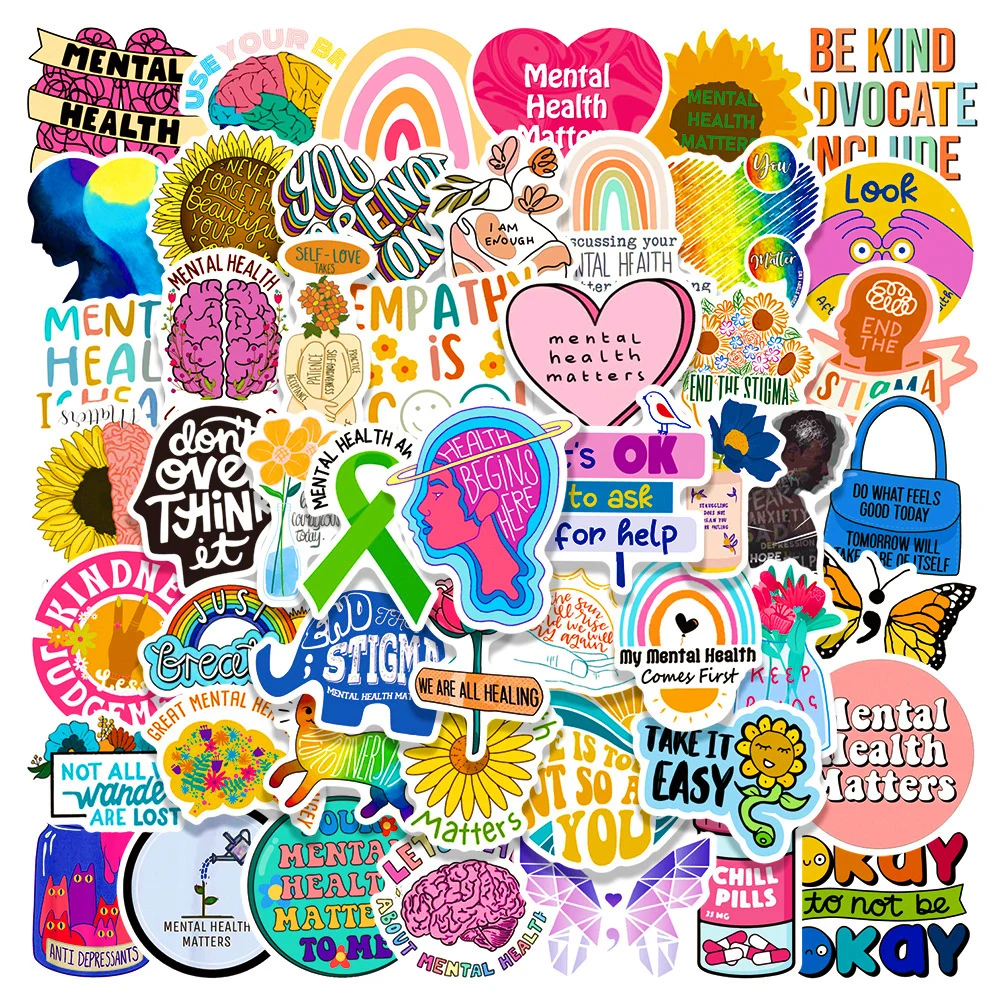 

10/30/50pcs Cute Mental Health Cartoon Inspirational Girl Stickers Decal Laptop Guitar Scrapbook Phone Graffiti Sticker Kid Toy