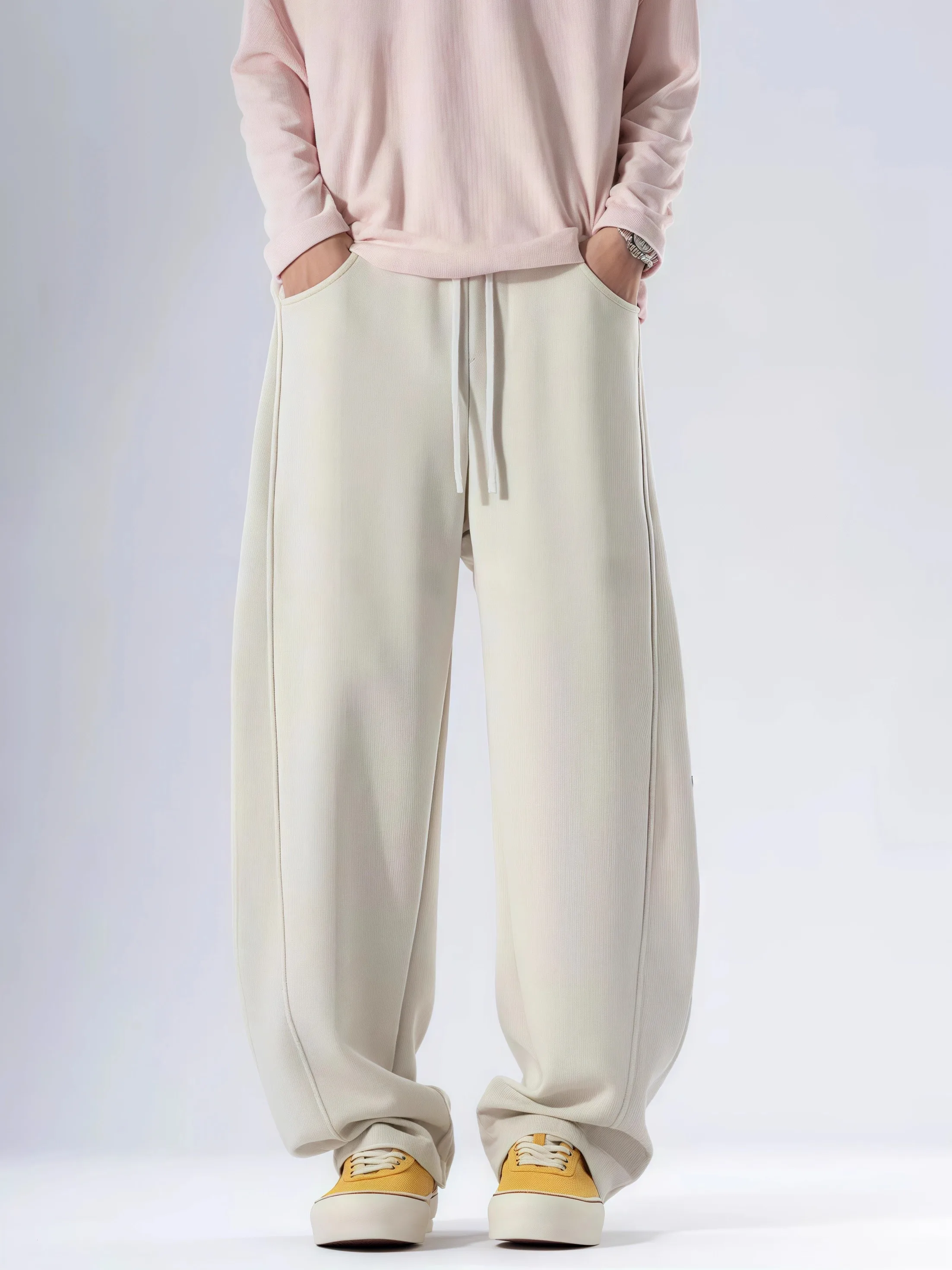 

Осенние новые мужские брюки Cloud Soft Skin Feel Cotton Slim с эластичной резинкой на талии, модные простые прямые повседневные длинные брюки