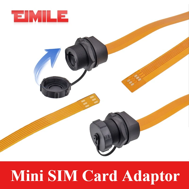 TF Mini SIM Card Adaptor Waterproof IP67 Panel Mount Connector SDTF Interface SIM Card Socket Data Flexible FPC Extension Cable