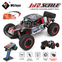 WLtoys 124028 60KM/H 1:12 4WD RC Car With LED Remote Control Cars Brushless Motor High Speed Drift Monster Truck For Kids