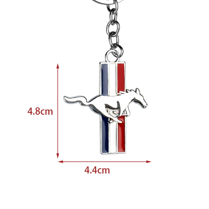Metall 3D Auto-Schlüsselanhänger mit laufendem Pferd-Emblem, Schlüsselring für Ford Mustang Focus GT Ranger Mk3 Mk7 Auto-Styling – Detail 10