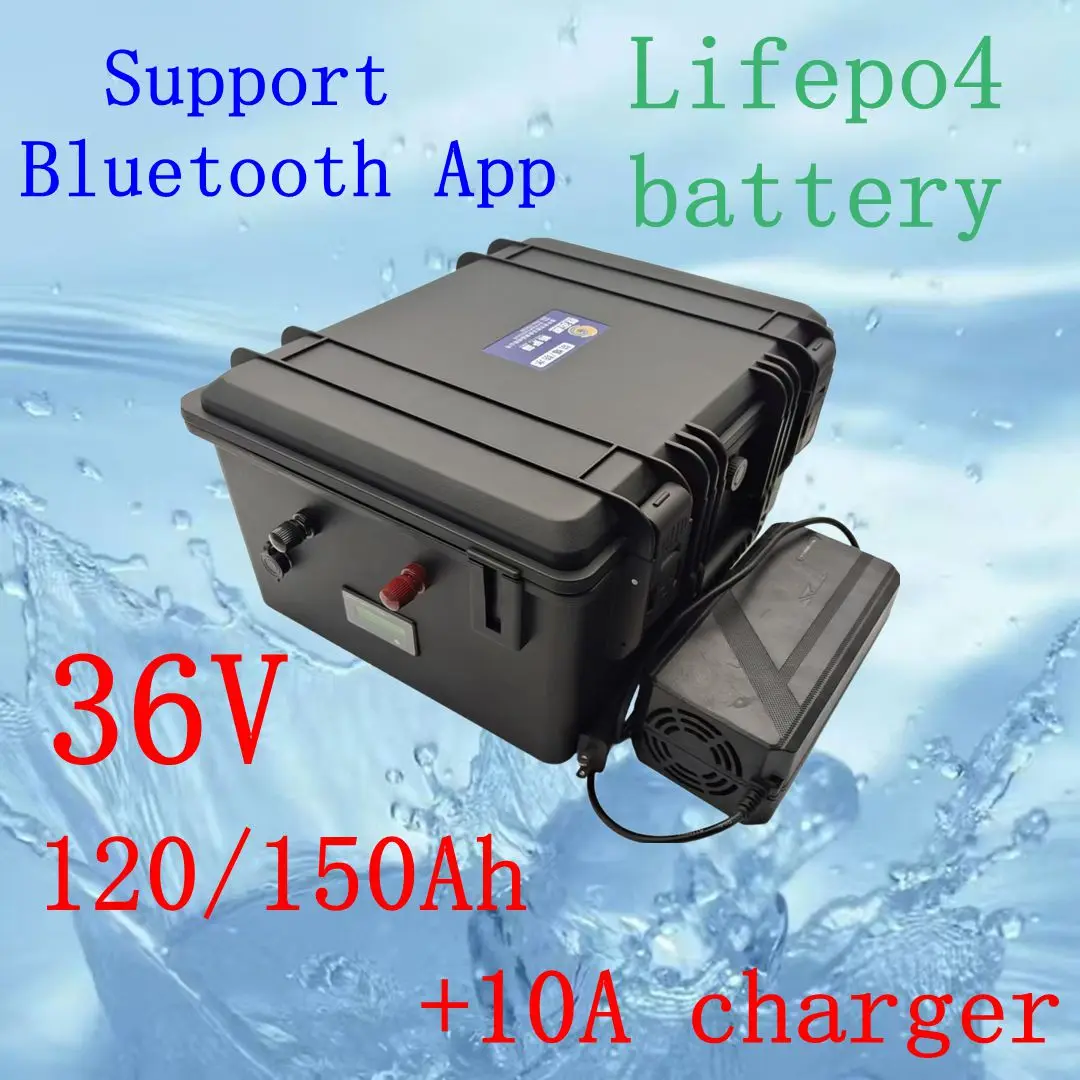 【36V 150Ah LiFePO4 Battery】with Bluetooth | Perfect for 4000W Golf Carts, Boats, RV | Long Cycle Life & Built-in BMS