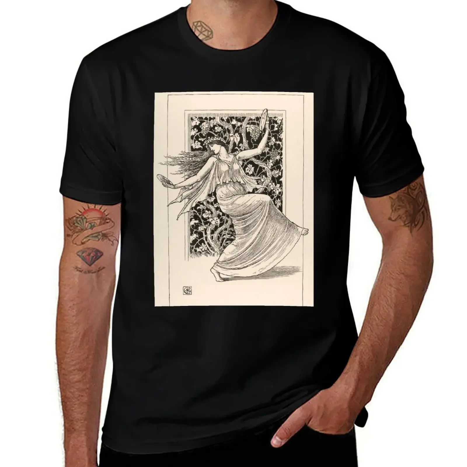 Dancing Nymph by Walter Crane, 1895 T-Shirt custom shirt Aesthetic clothing cheap stuff anime t shirts Men's clothing