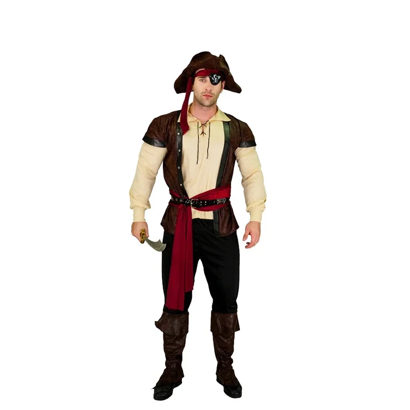 Disfraces de actuación de pirata para hombre adulto, disfraces de escenario para fiesta de juegos de rol, traje de Carnaval de Halloween