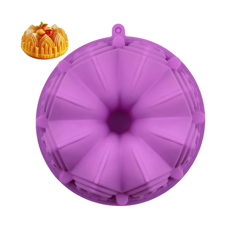 1Pc Big Crown Castle Shape Silicone Mold DIY 3D Birthday Cake Pan Decorating Tools Large Bread Fondant DIY Baking Pastry Tool