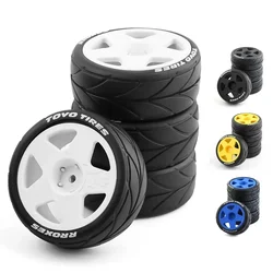 4szt 65mm Gumowa opona koła 12mm Hex do Tamiya TT01 TT01E TT02 TT02B XV01 TA06 PTG-2 1/10 RC Racing Car Upgrades Parts