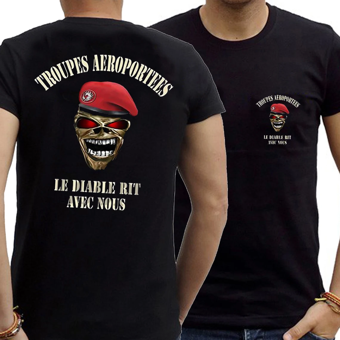 French Foreign Legion TAP Paratroops Airborne Badge Skull T-Shirt Short Sleeve Casual 100% Cotton O-Neck Summer Mens T-shirt