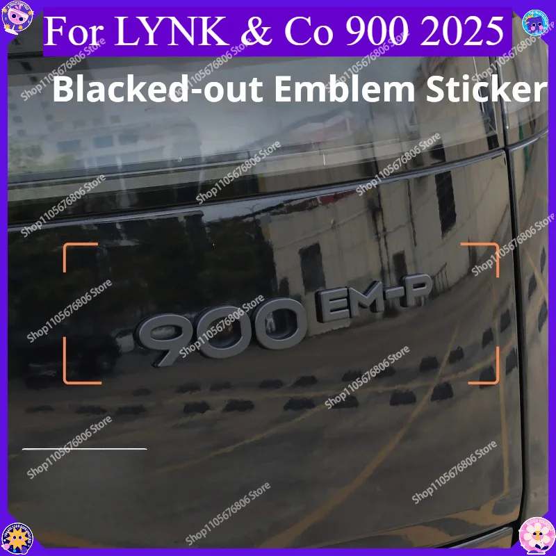 Black Warrior Metal Rear Emblem Cover Fit For LYNK & Co 900 2025+ Blackout Logo Modification Decoration