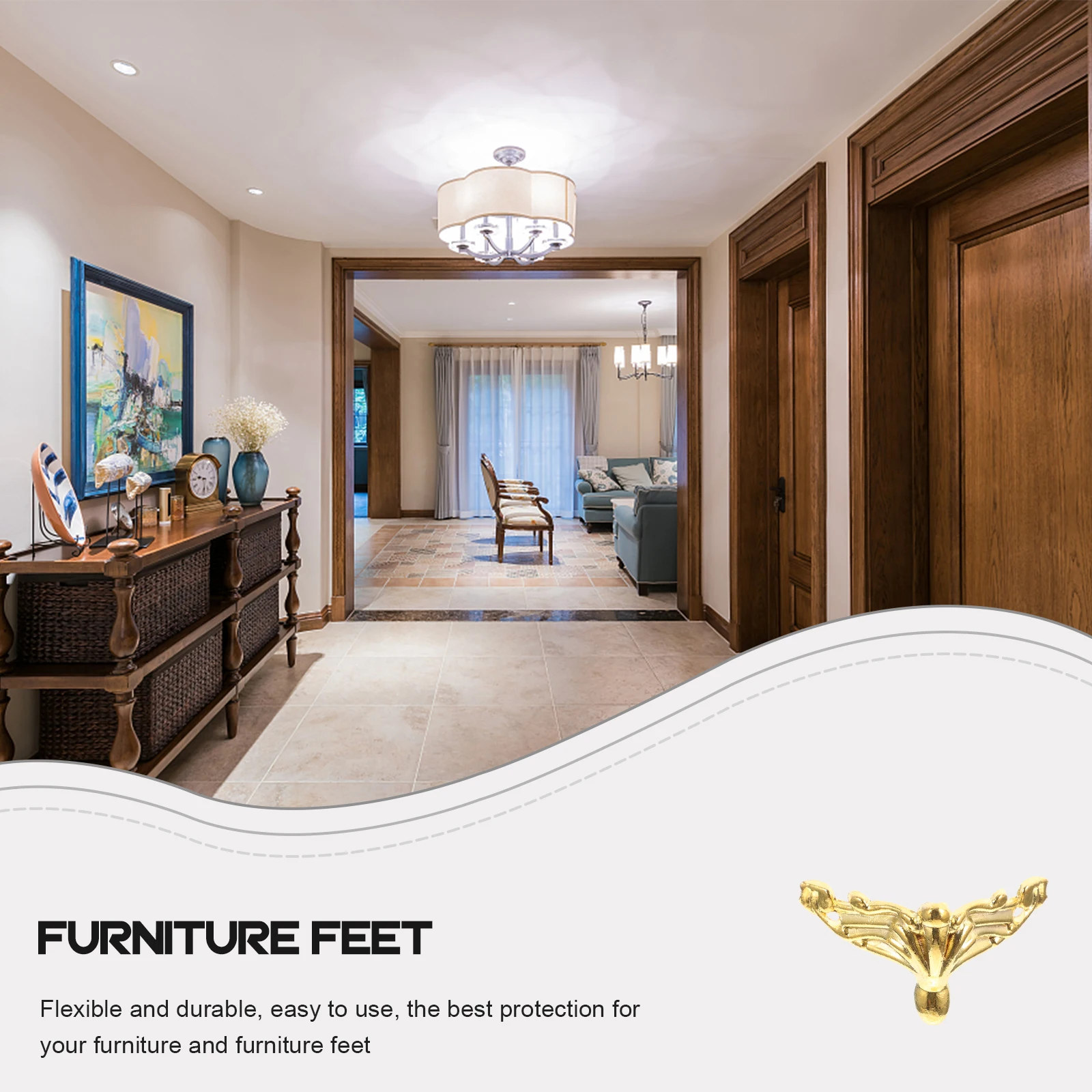 

8 Pcs Zinc Alloy Furniture Legs Pads Modern Chair Feet Covers Metal Protectors Durable Hardwood Table Caps Easy Clean Simple