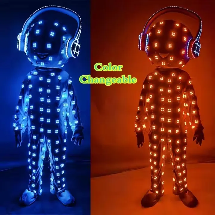 LED Luminous Robot CostumeColor Changing LED New Design Robot Dance Wear Night Club Party LED Suit DJ Luminous Stage Peorce Co