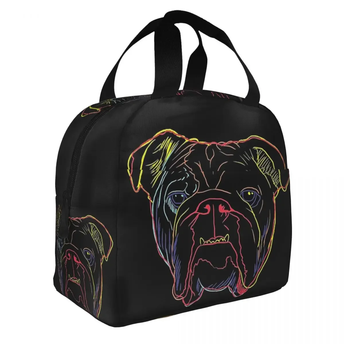 Dog English Bulldog Puppy Insulated Lunch Bag Large Art Meal Container Cooler Bag Tote Lunch Box Work Travel Food Storage Bags