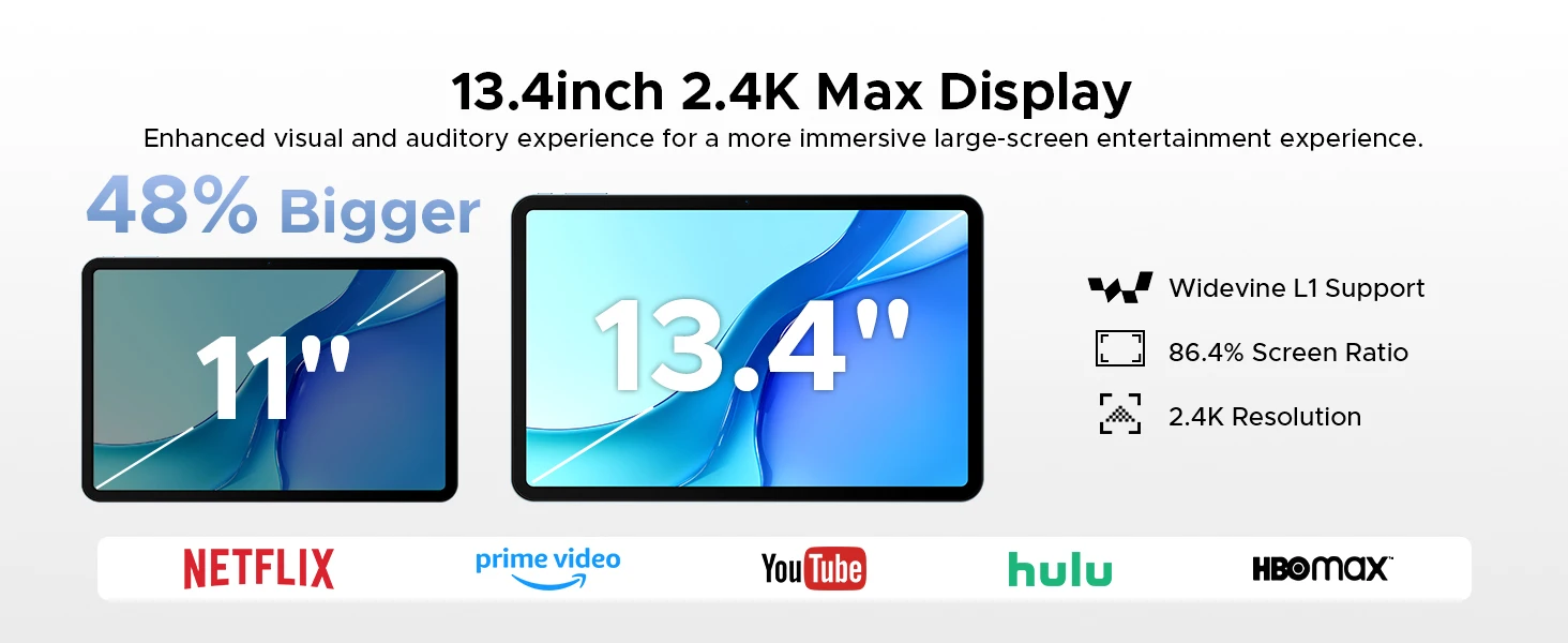POCKAM P13 Pro 2-in-1 Tablet-PC Android 16 13.4 Zoll 2.4K Display 48GB RAM (12+36) 256GB ROM 12000mAh Akku Widevine L1 Gemini AI Type-C GPS Appareil photo 16 MP – Detail 4