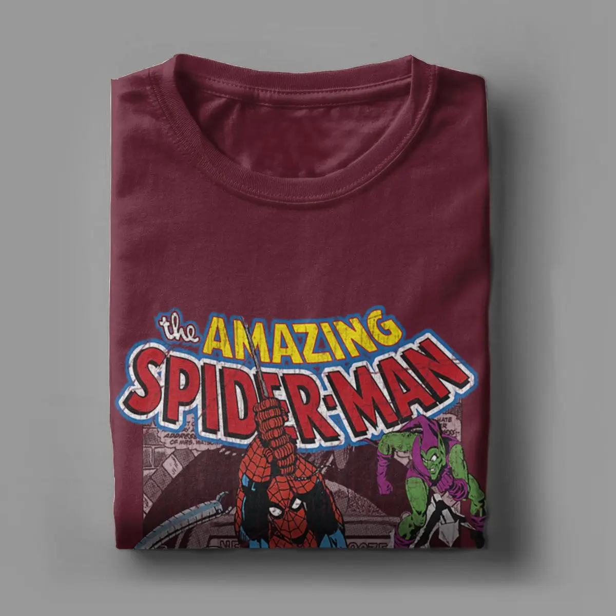 Camiseta de Spiderman para hombre, camisa de manga corta con cuello redondo, ropa clásica de algodón puro