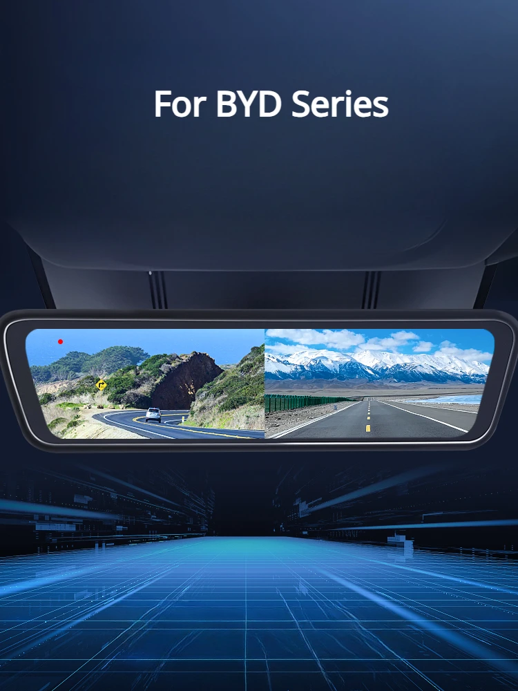 For BYD ATTO 3 Song Plus Han Tan 1080P Dash Cam Car DVR Dual Lens IPS Touch Screen Stream Rearview Mirror Camera Drive Recorder