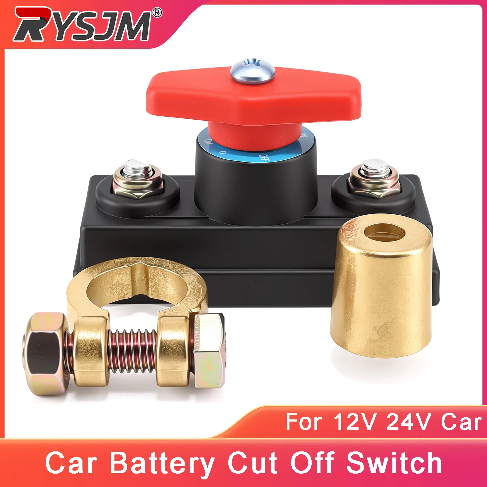 Car Battery Cut Off Switch Leakage Protector Battery Disconnect Switch For 12V 24V Car Accessories Universal