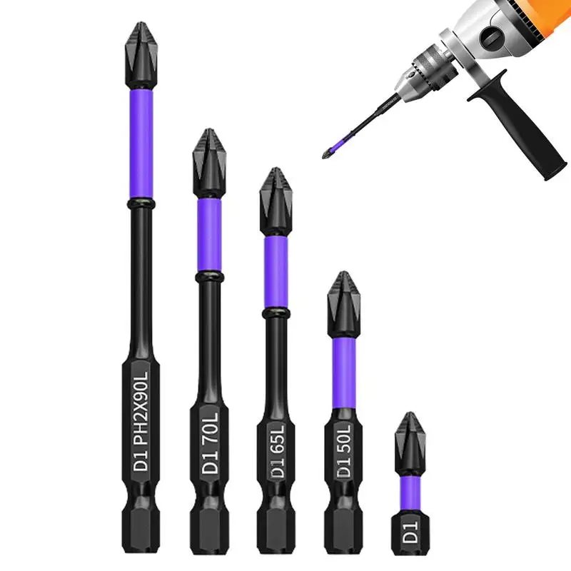 Screwdriver Bit Set Steel Magnetic Drill Bit Set Multi-Purpose Screwdriver Bits For 1/4 Inch Screwdrivers Impact Resistant Drill